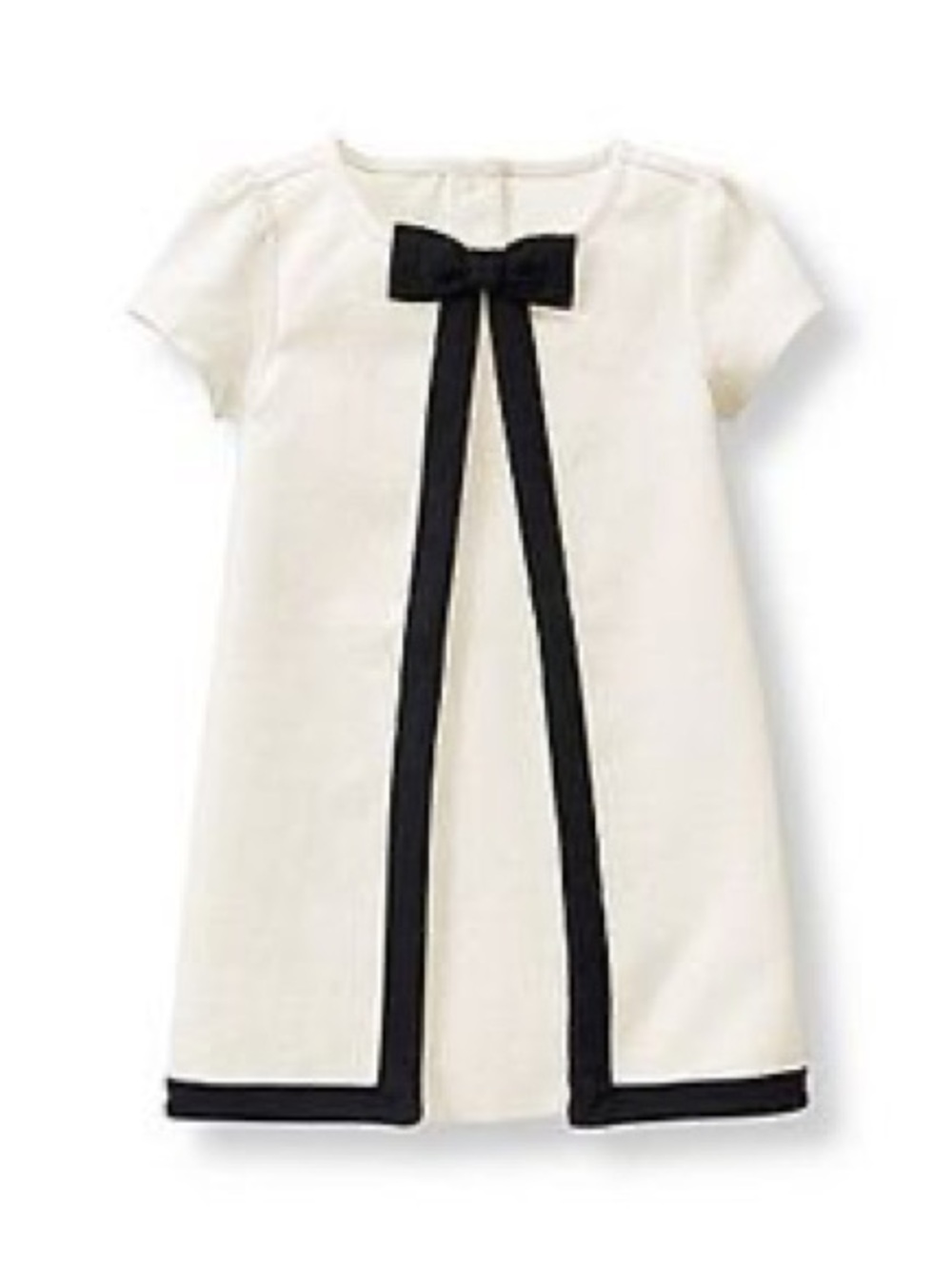 Janie and Jack Cream Dress with Black Bow and Trim